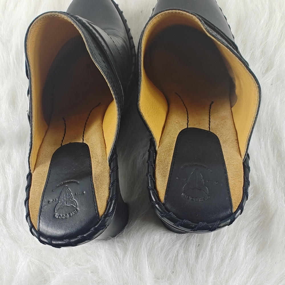 Frye Charlotte Ring Black Leather Mule Clogs size 9M - Picture 7 of 14